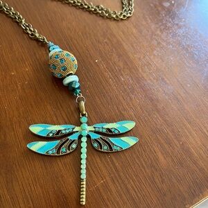 Turquoise Dragonfly Pendant Necklace